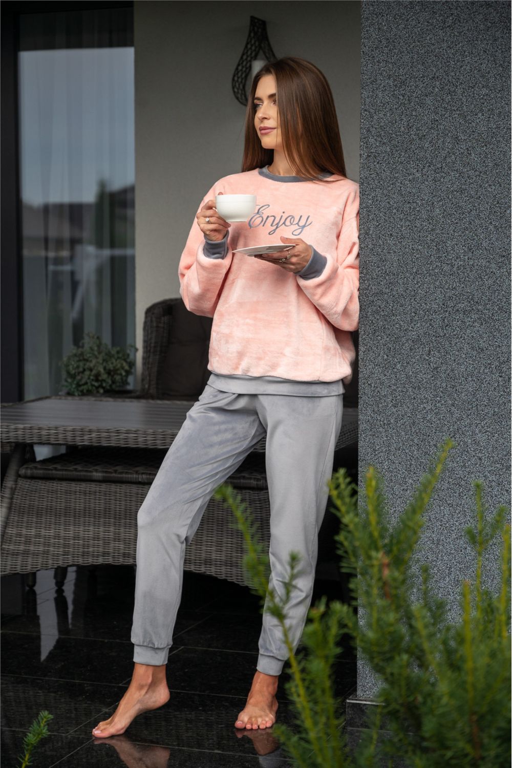 Махровый комплект для дома 1410 peach