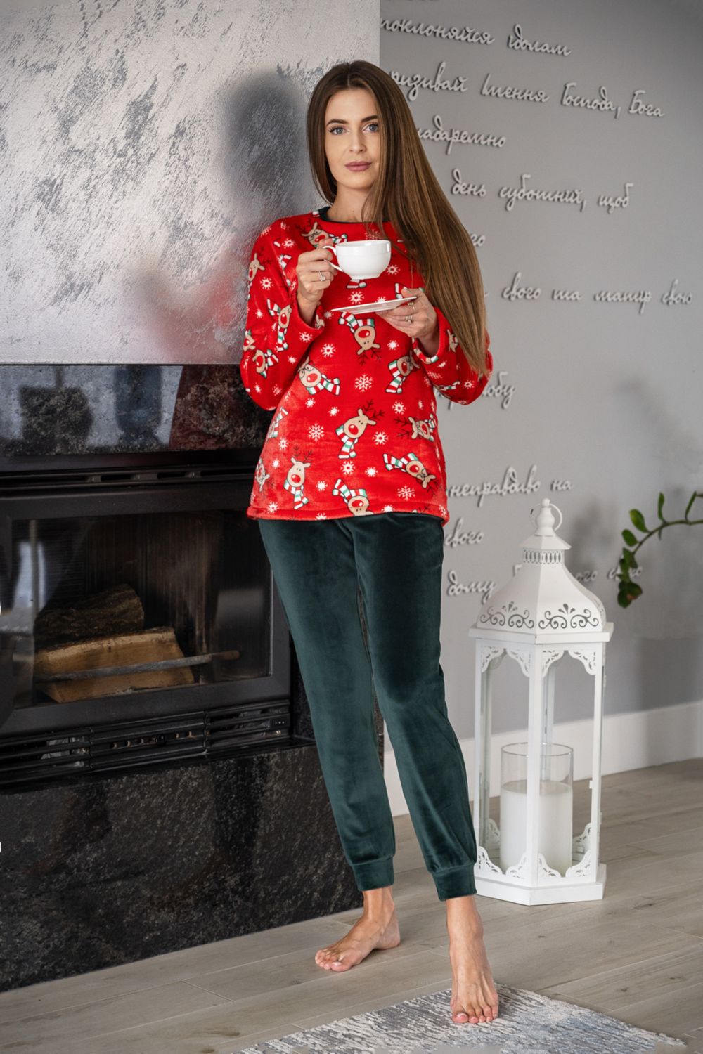 Пижама с новогодним принтом 1411 multi