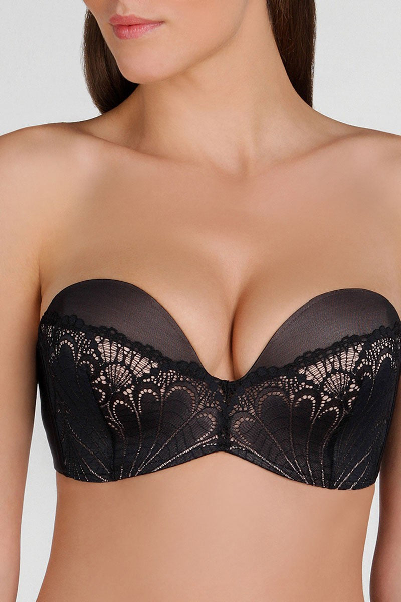 Бюстгальтер бандо push-up без бретелей W031U Refined Glamour black