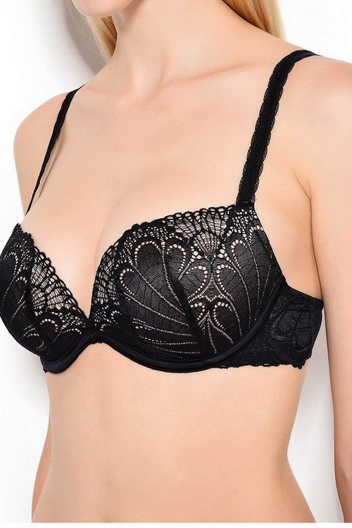 Кружевной бюстгальтер push-up W03XH Refined Glamour black