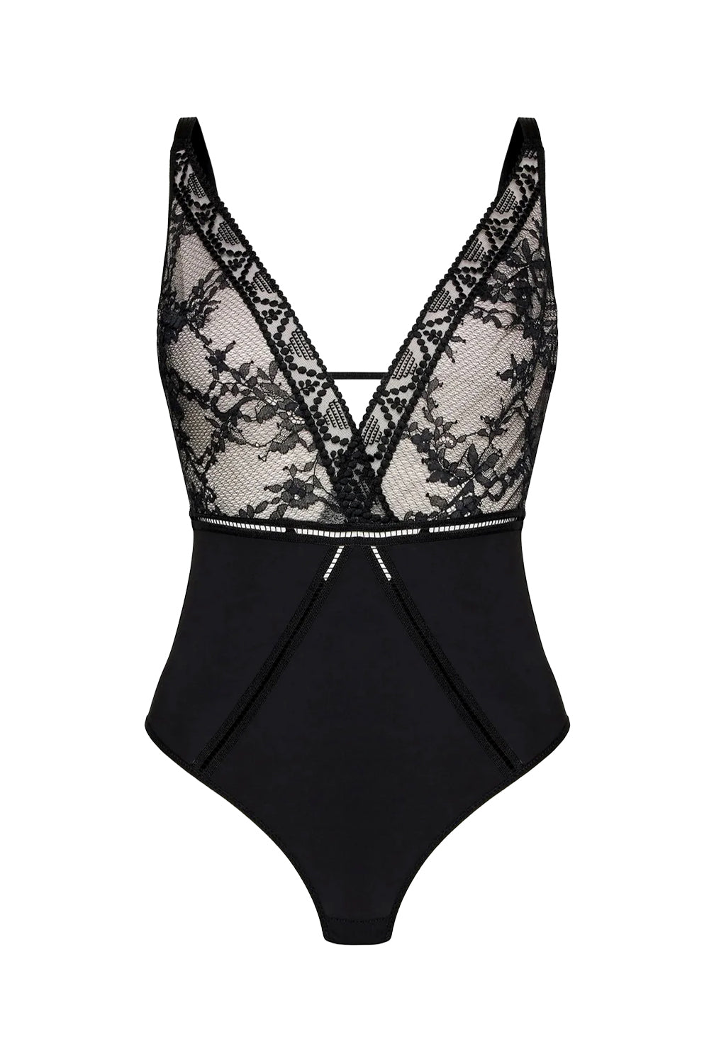Боди с ажурным кружевом 49J8 Olivia black