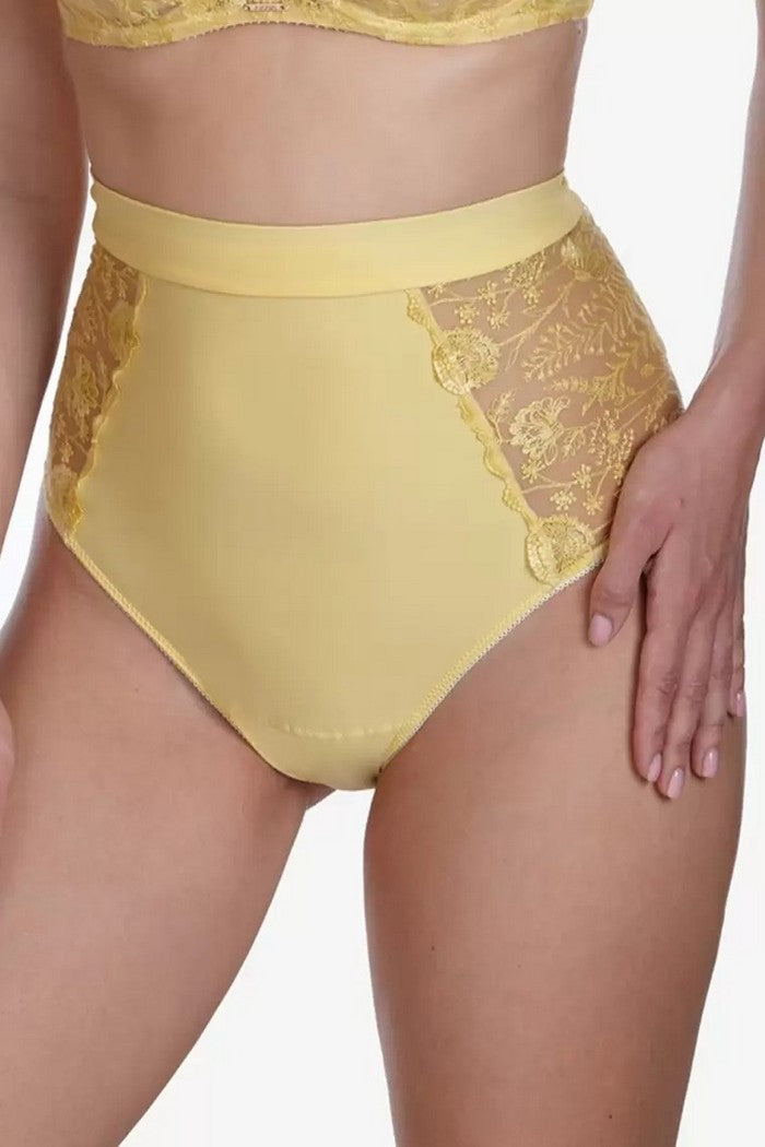 Высокие трусики слип Бланманже Т7 yellow