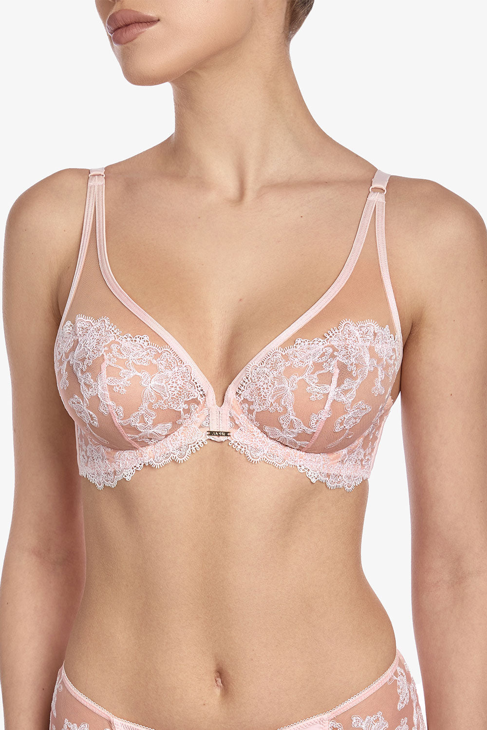 Мягкий бюстгальтер с вышивкой Флёр БМ10 powder