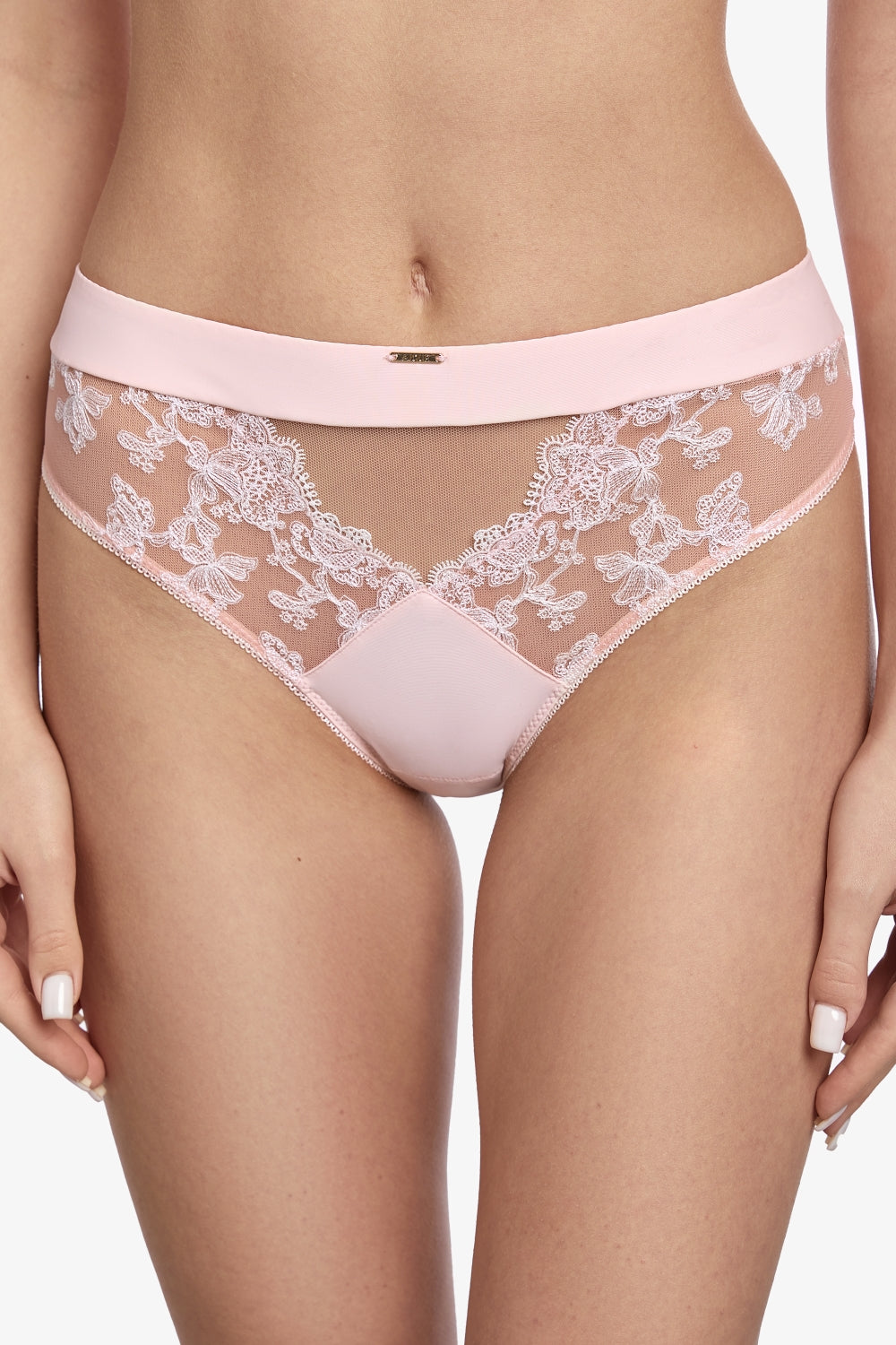 Трусики слип с микросеткой Флёр Т167 powder