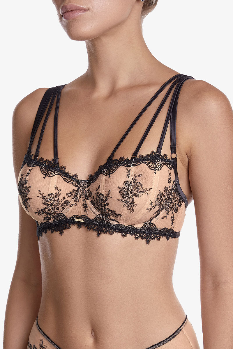 Бюстгальтер балконет на косточках Финсбери БМ101 beige/black