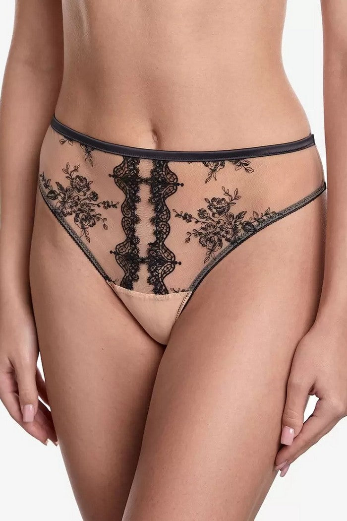 Трусики слип с вышивкой Финсбери Т88 beige/black