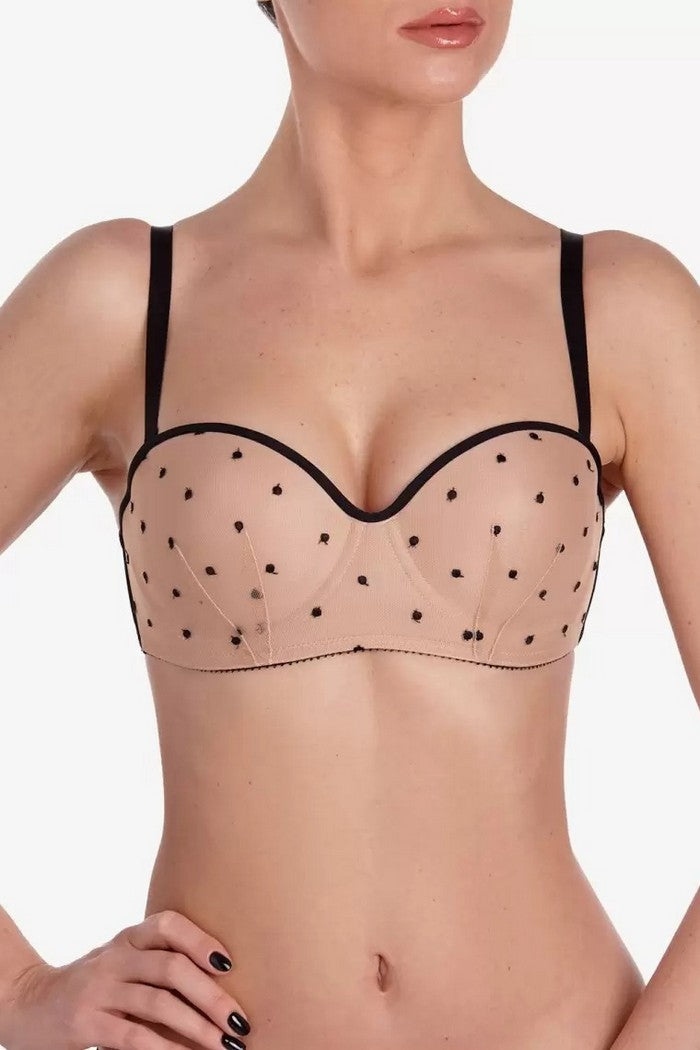 Бюстгальтер со съемными бретелями Мокачино БП23 beige/black