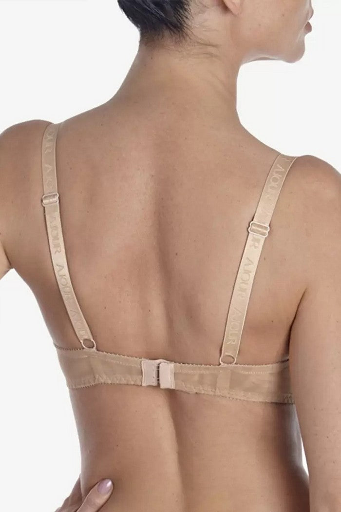 Бюстгальтер пуш-ап з вишивкою Парфе БП68 beige/blue