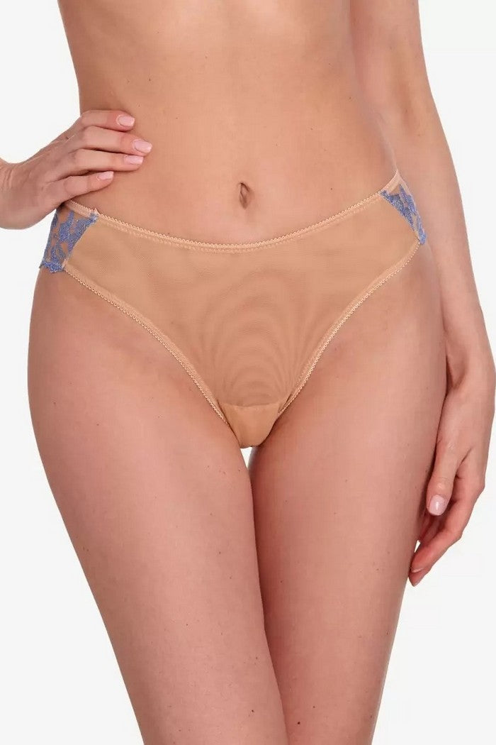 Трусики слип с вышивкой Парфе Т15 beige/blue