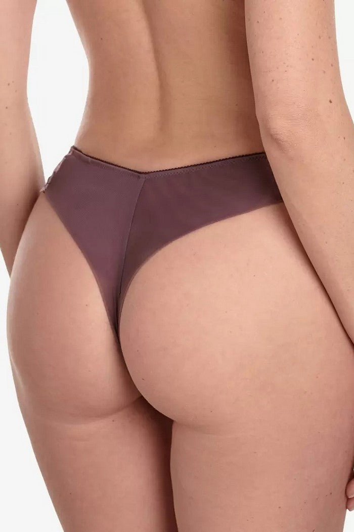 Трусики бразилиана с кружевом Плейзо С223 mocha