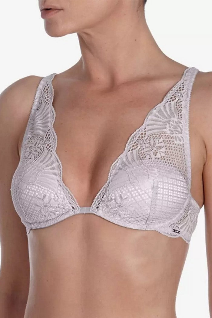 Щільний бюстгальтер із мережива Праліне БМ37а ice gray