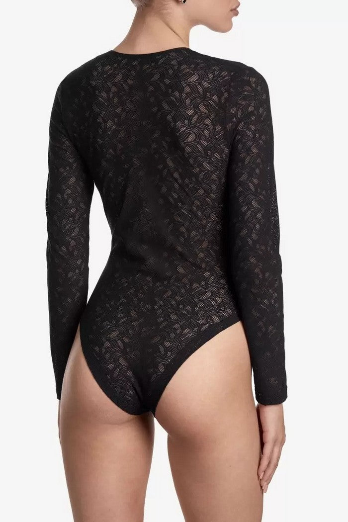 Кружевное боди-слип Рефлекшн БД18 black