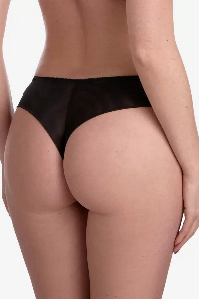 Трусики бразилиана из микросетки Сенсуель С170 black/gray