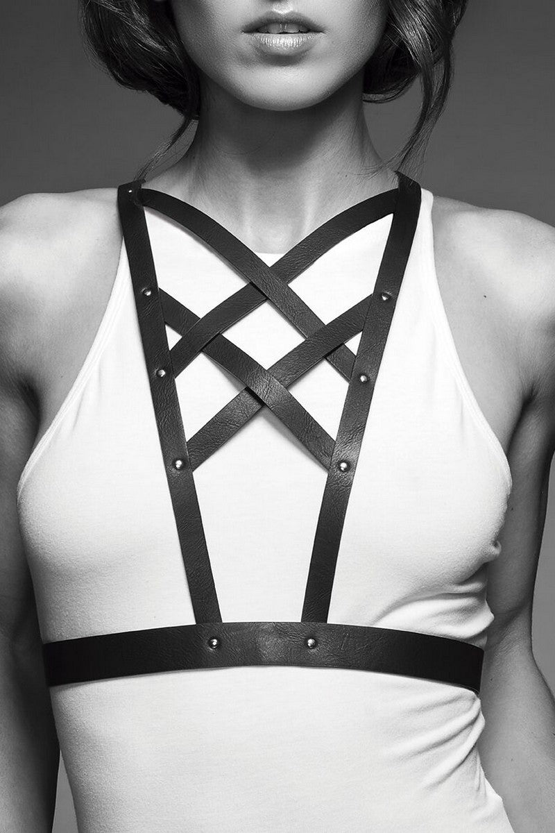 Портупея с заклепками Cross Cleavage Harness Black