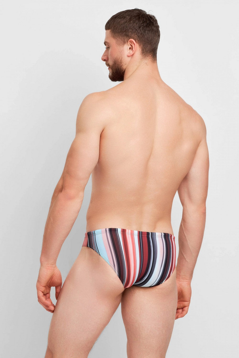 Мужские плавки в полоску 132-1A brown