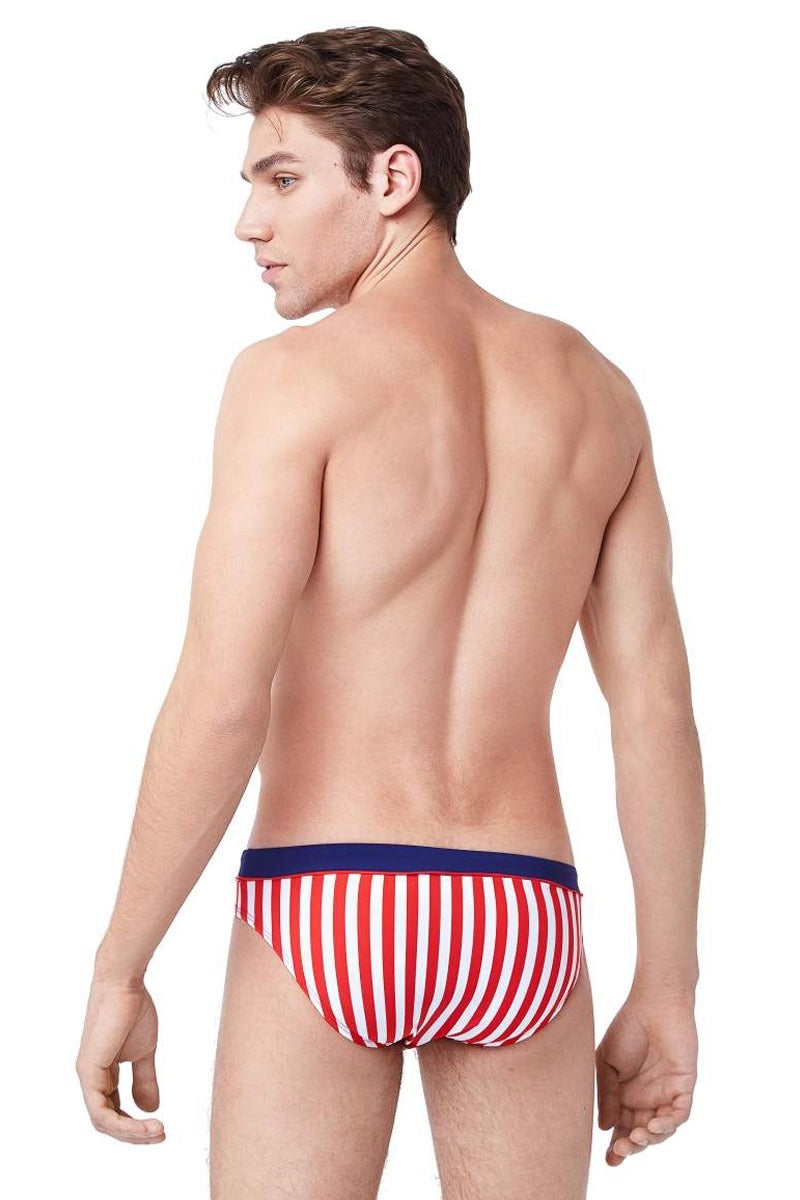 Мужские плавки в полоску 132-4 red/blue