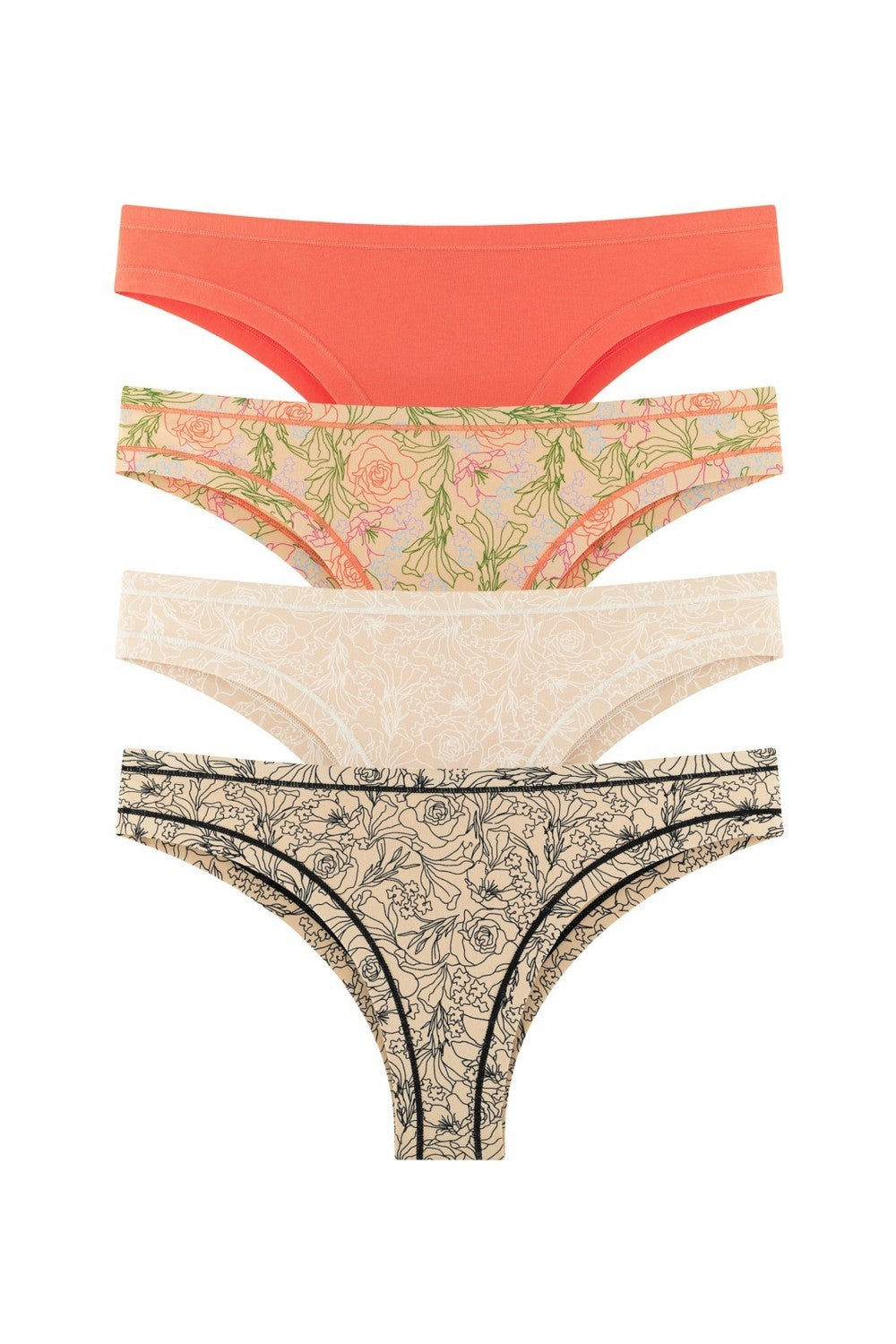 Трусики бразилиана с принтом 2202-20 (4 шт.) 22/317/318/319