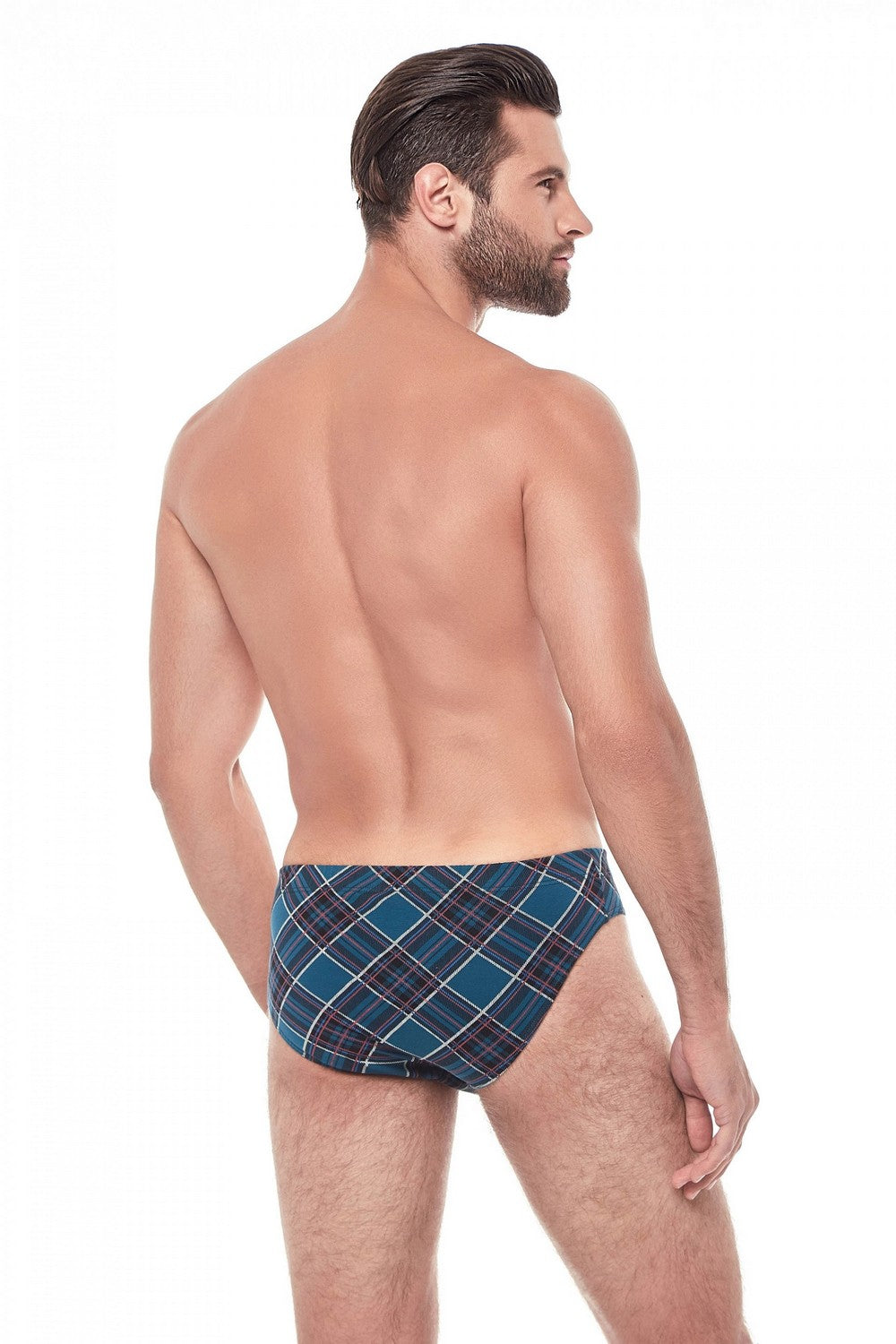 Мужские трусы слип с принтом 6120-2/725 emerald