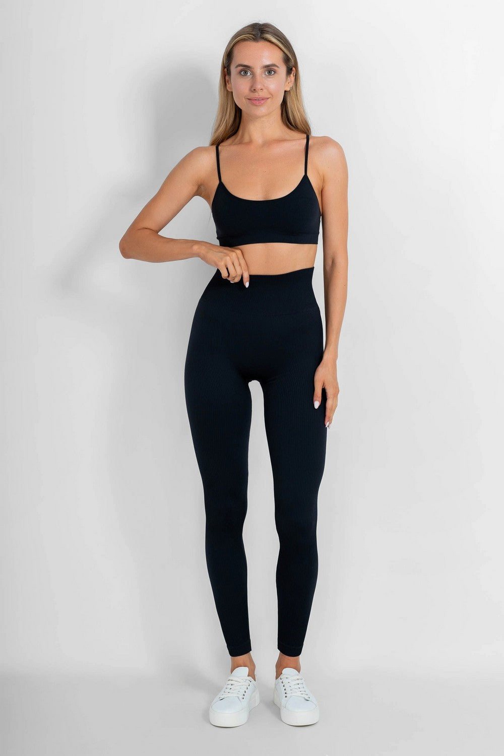 Леггинсы из фактурной микрофибры 6221-1 black