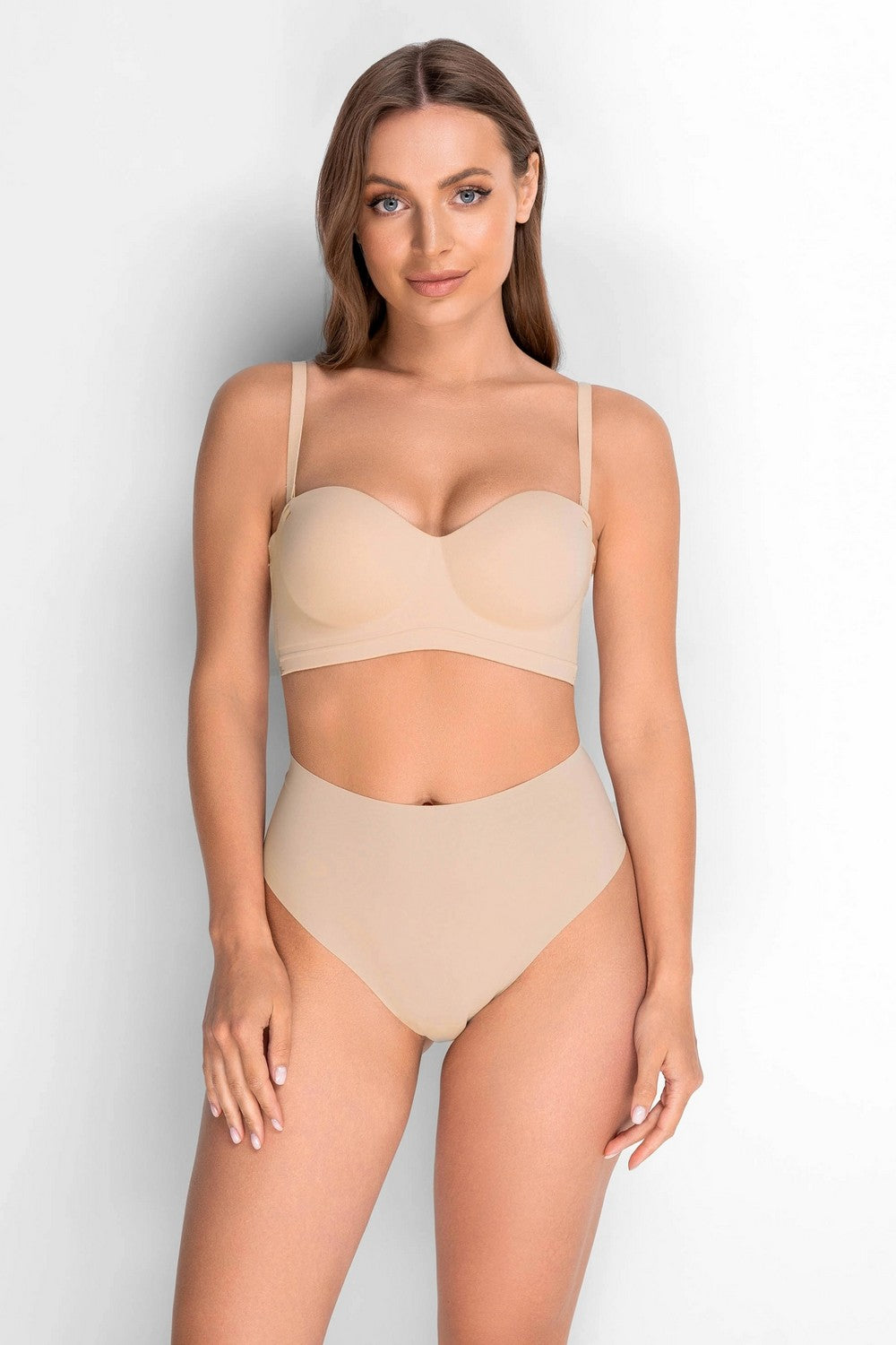 Бесшовный бюстгальтер пуш-ап из микрофибры 7030-030 beige