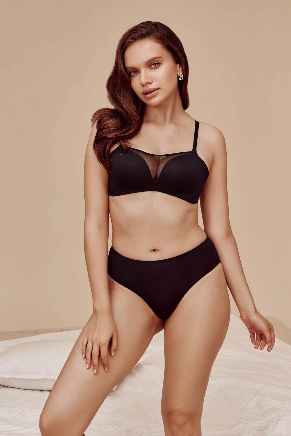 Бюстгальтер з мікросіткою 7039-039 black