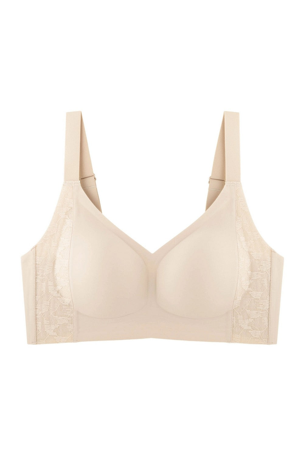 Бесшовный бюстгальтер с кружевом 7076-075 beige