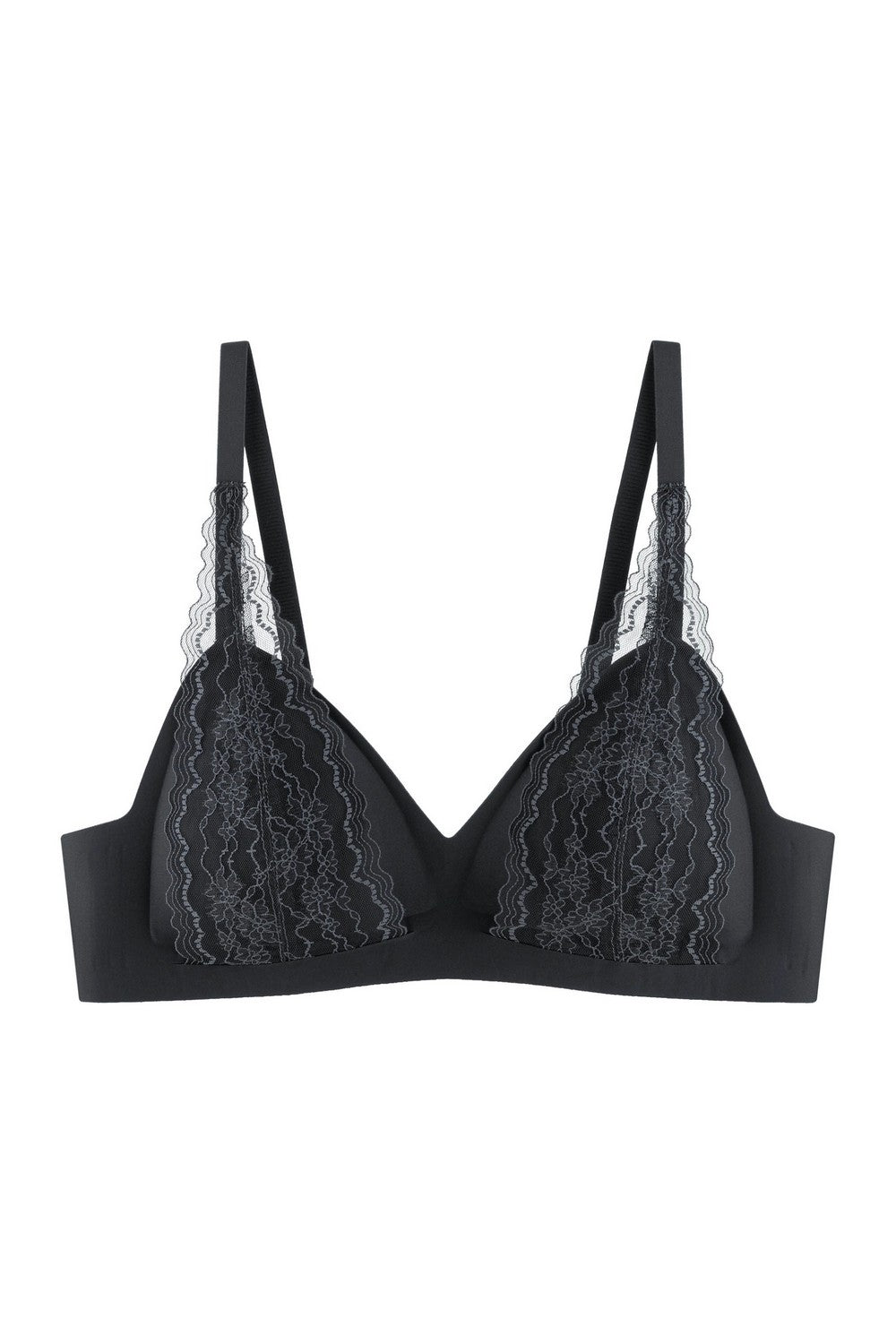 Бесшовный бралет с кружевом 7091-074 dark gray