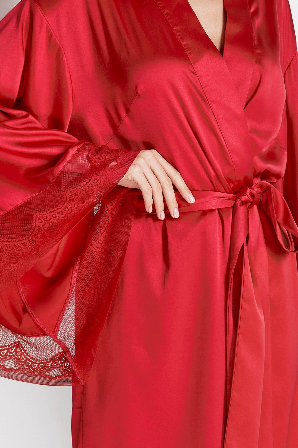 Халат з широкими рукавами 8174-6748 crimson