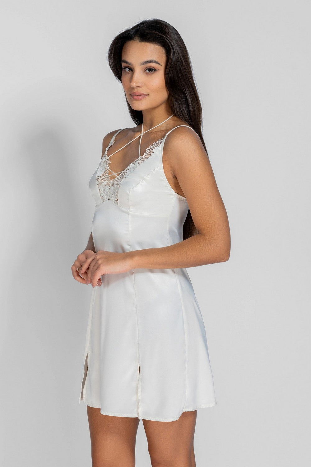 Ночная сорочка со шнуровкой 8183-6065 champagne