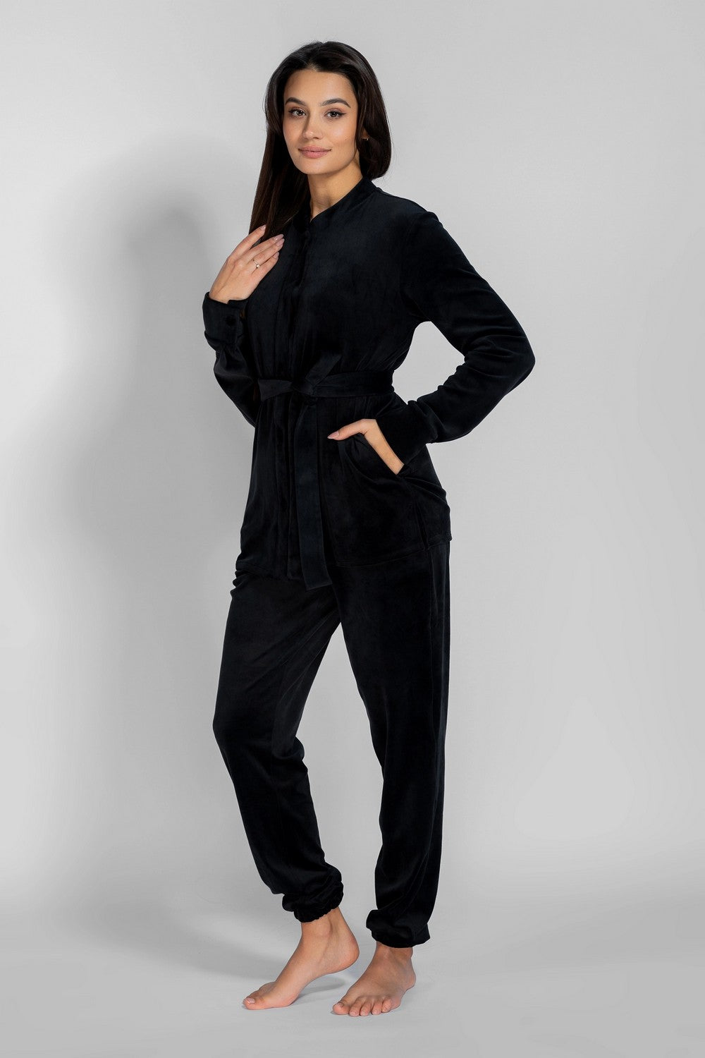 Домашній комплект з велюру 8183-6218-8 black