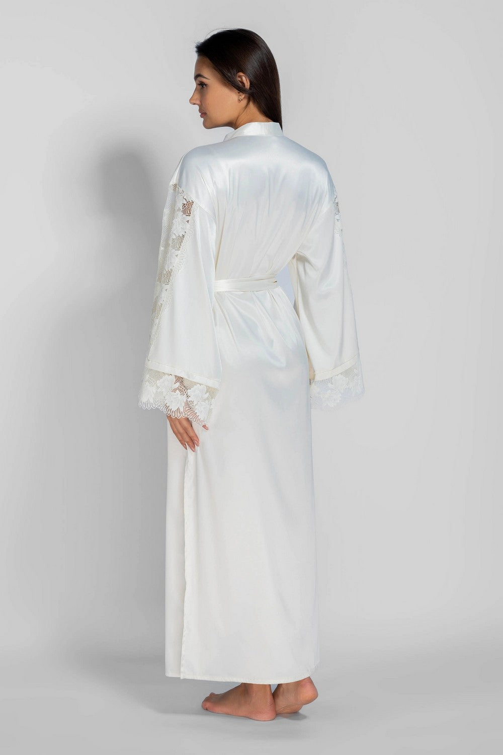 Довгий халат із сатину 8183-6717 champagne