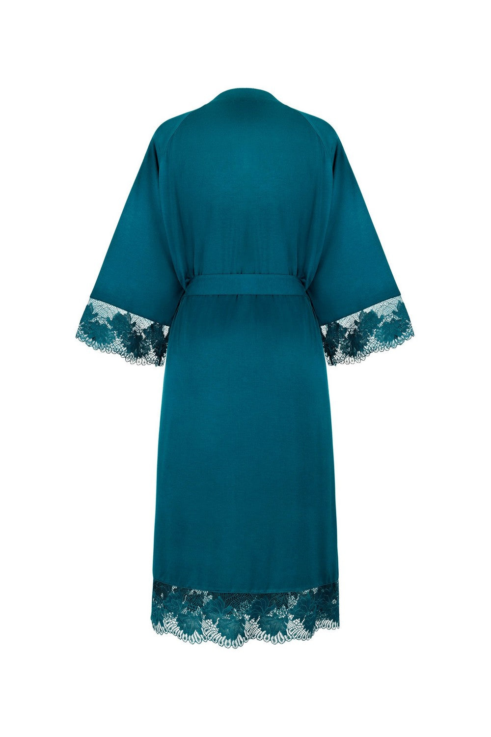 Халат з модалу та мережива 8183-6719 emerald