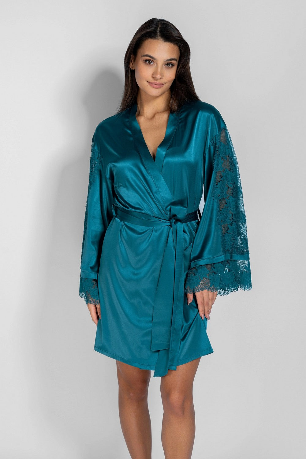 Халат з широкими рукавами 8183-6778 emerald