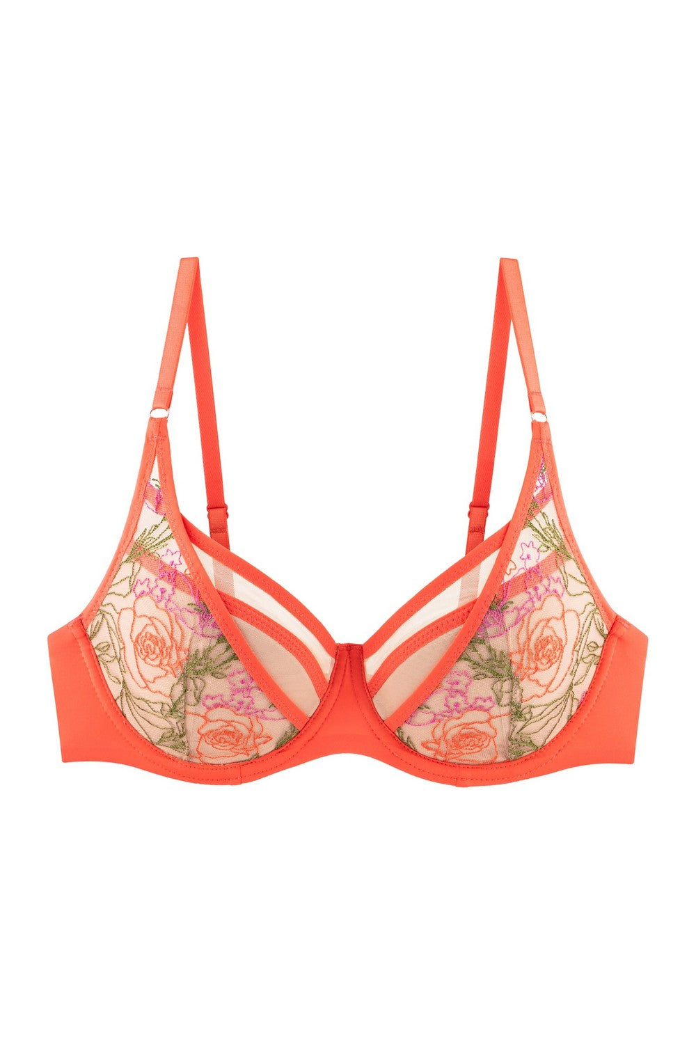 Бюстгальтер с вышивкой 8184-056 coral