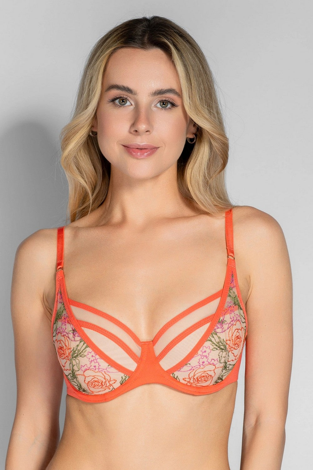 Бюстгальтер з вишивкою 8184-056 coral