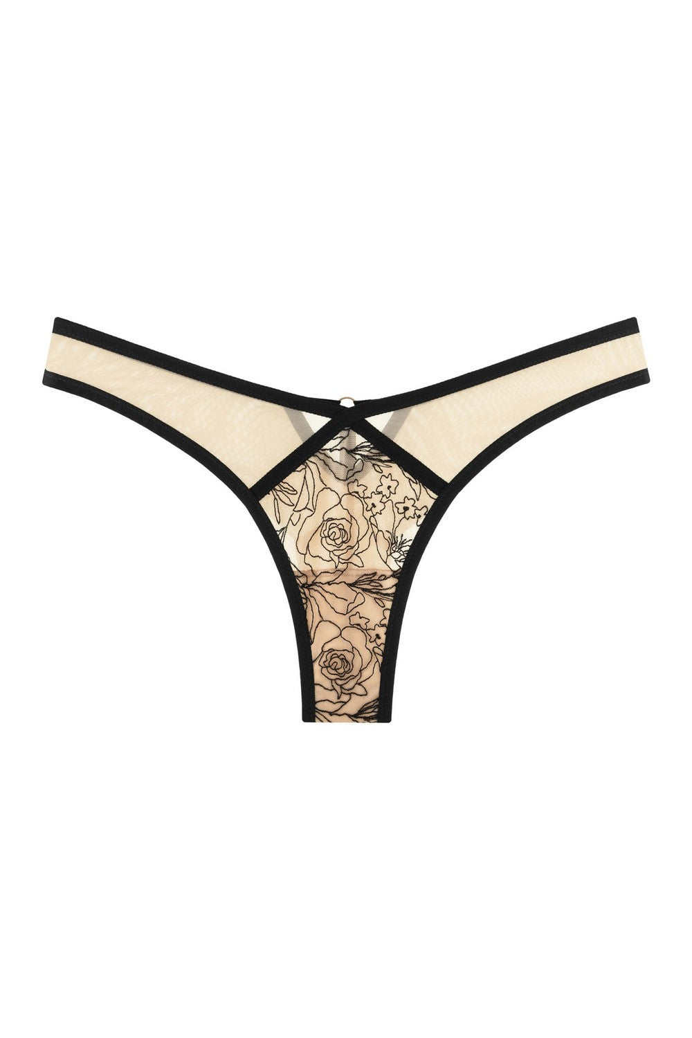 Трусики бразилиана с вышивкой 8184-20 black