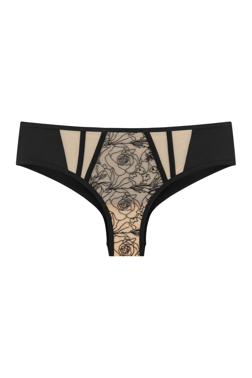 Трусики бразилиана с вышивкой 8184-24 black