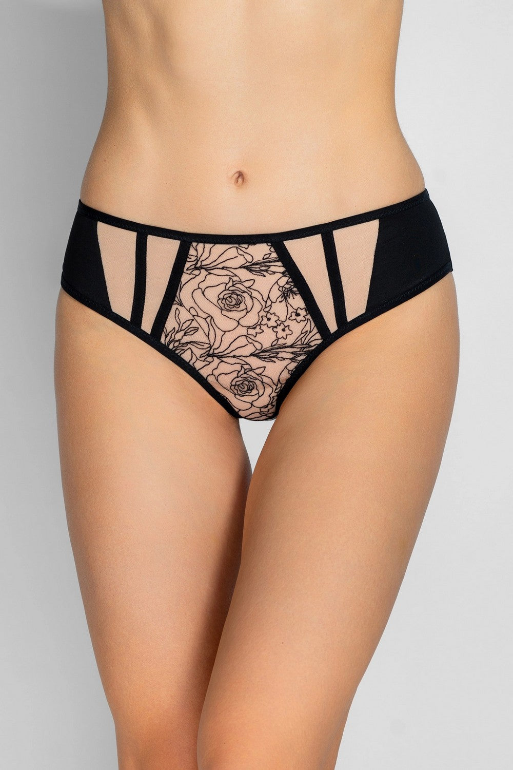 Трусики бразилиана с вышивкой 8184-24 black