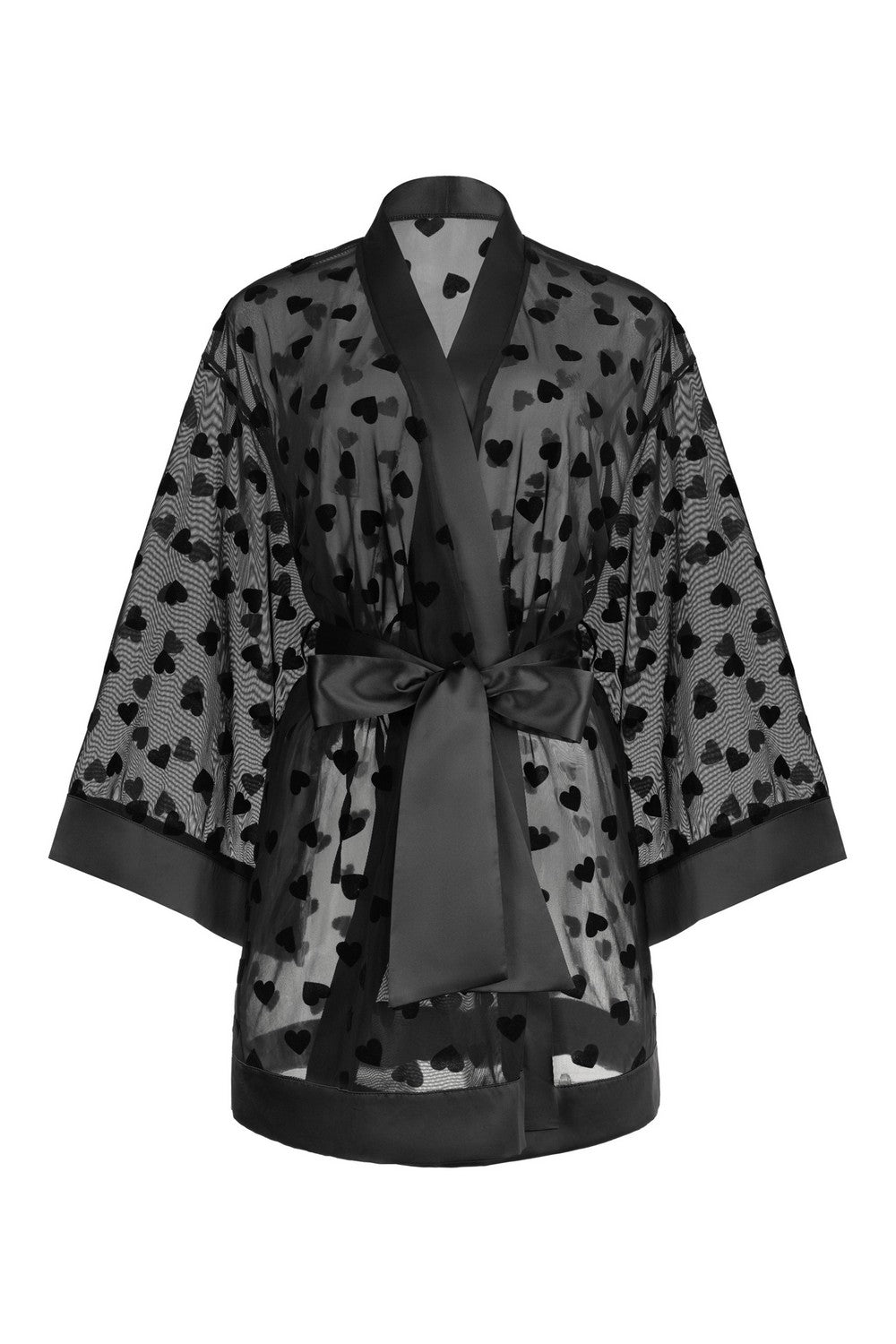 Халат-кімоно з мікросітки 8185-6773 black