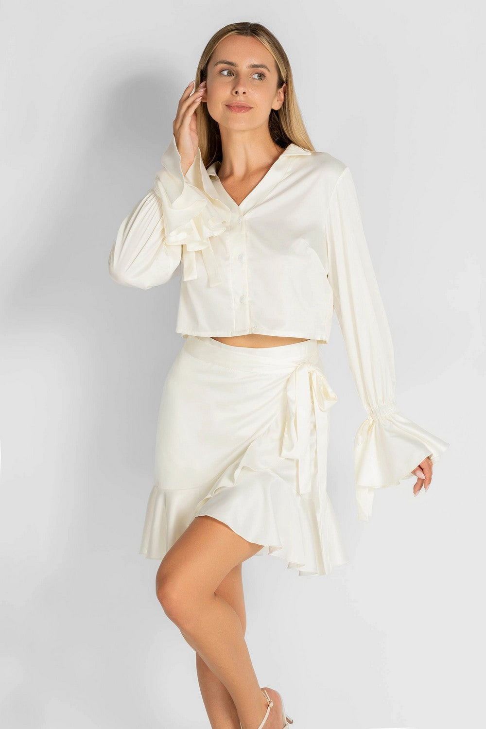 Домашній комплект зі спідницею 8185-6837 champagne