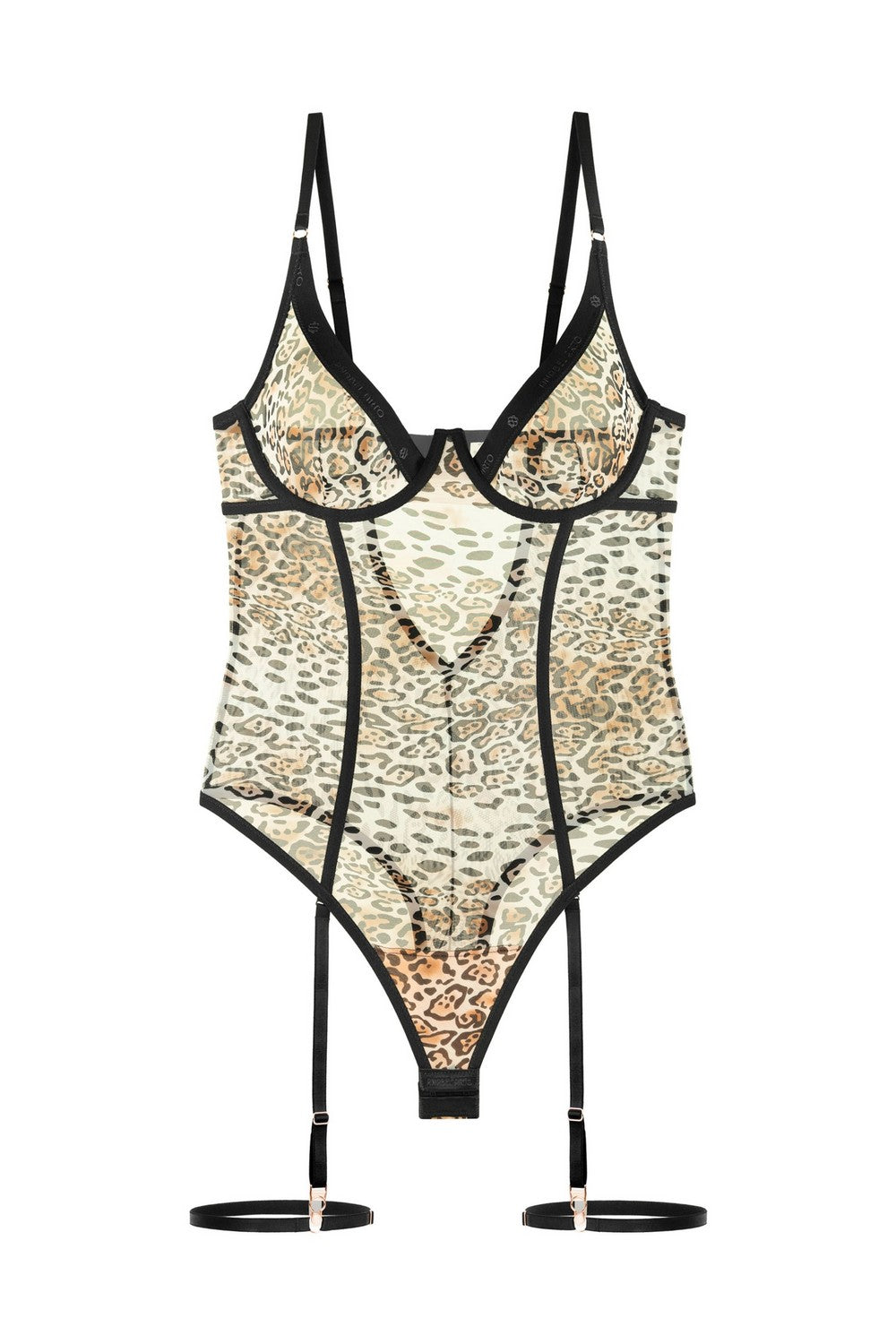 Прозрачное боди из микросетки 8186-157 brown