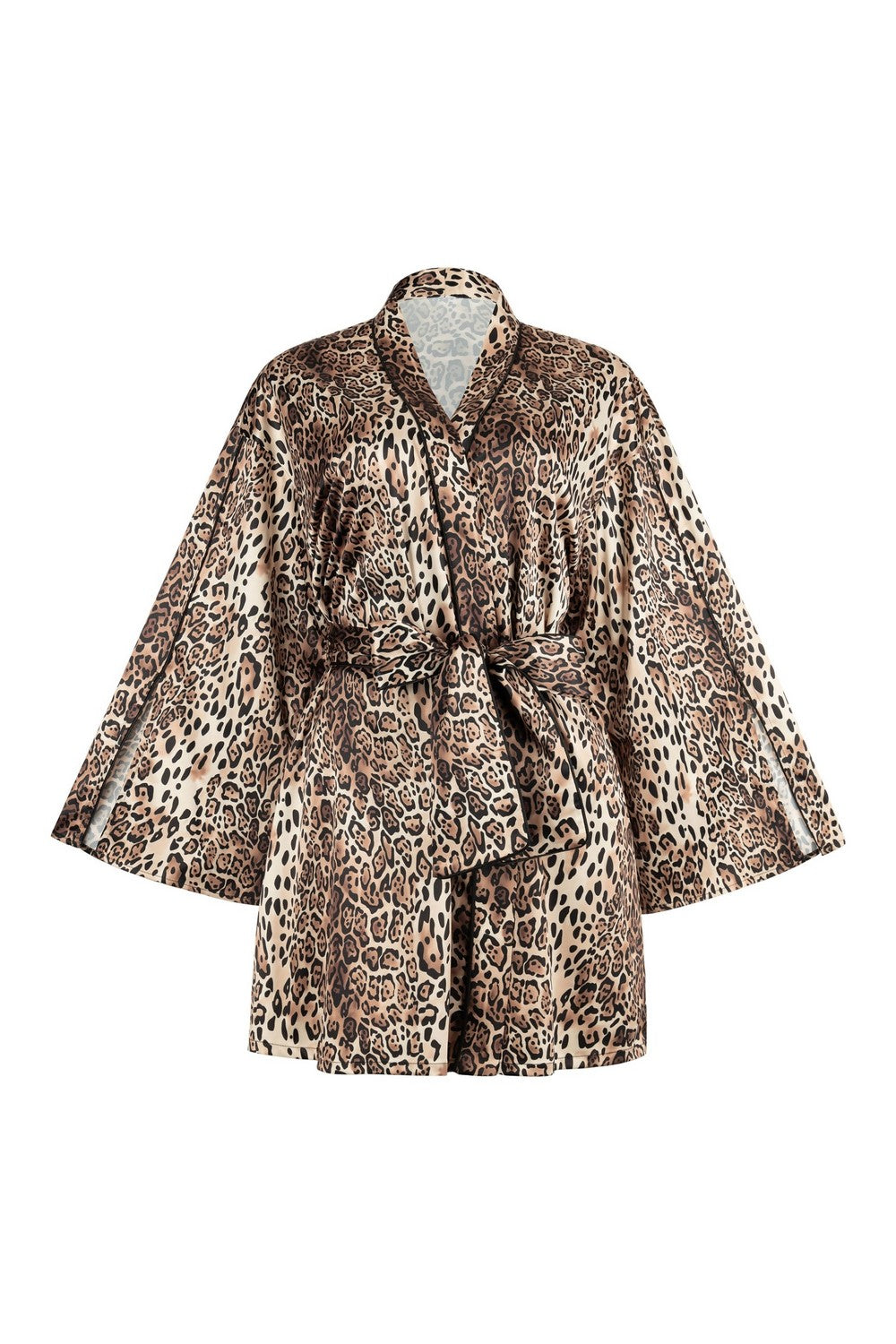 Сатиновый халат с принтом 8186-6726 brown