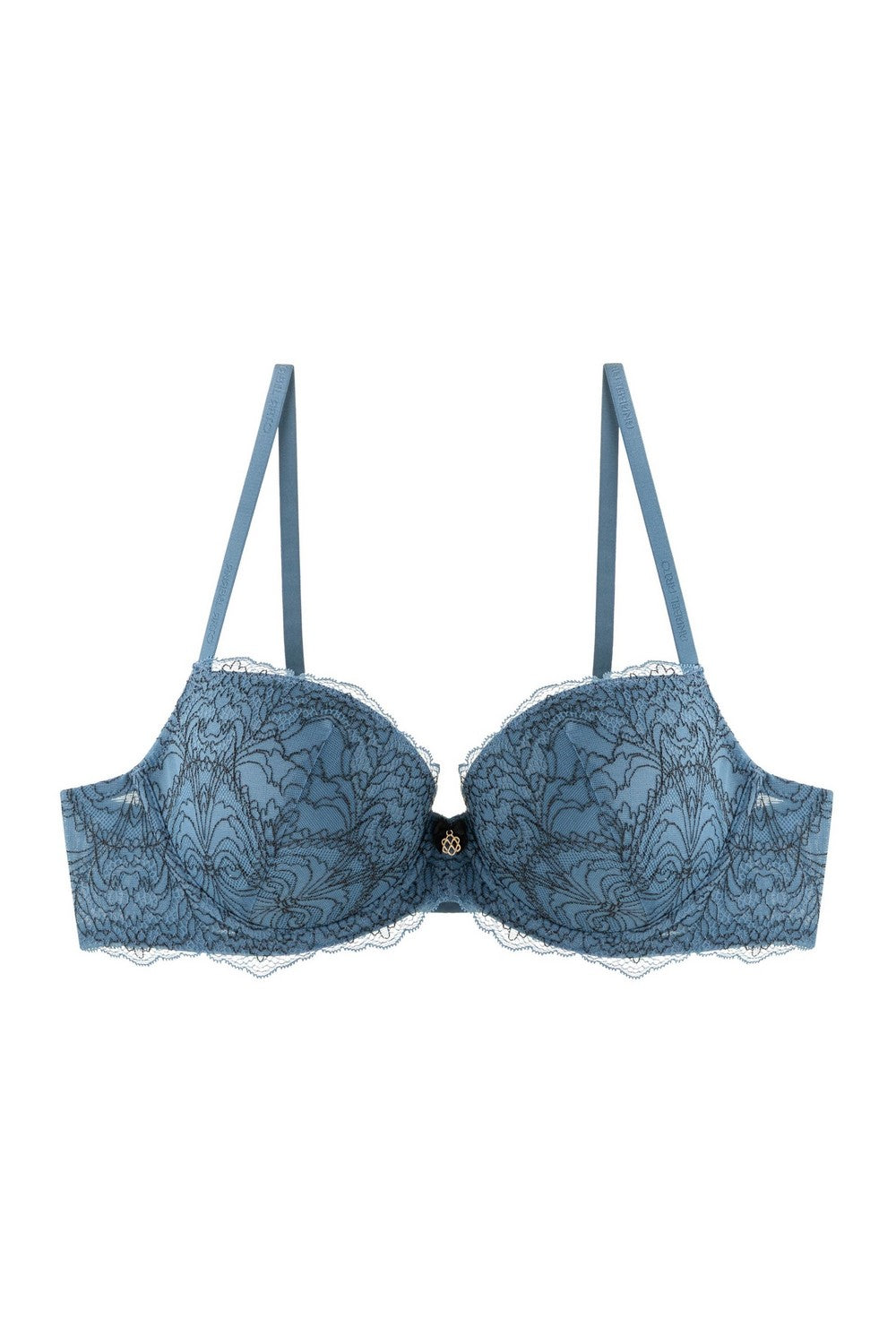 Плотный бюстгальтер из кружева 8187-008 gray blue