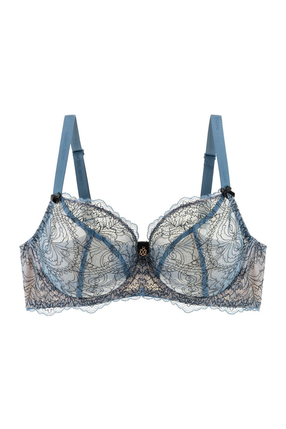 Мягкий бюстгальтер из кружева 8187-055 gray blue