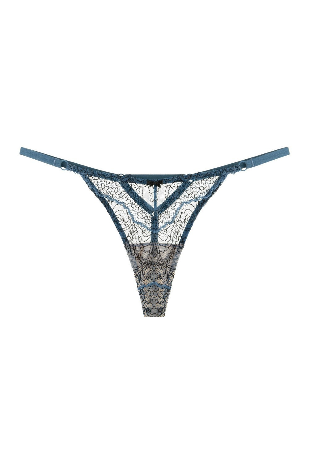 Стринги с тонкими боковинками 8187-10 gray blue