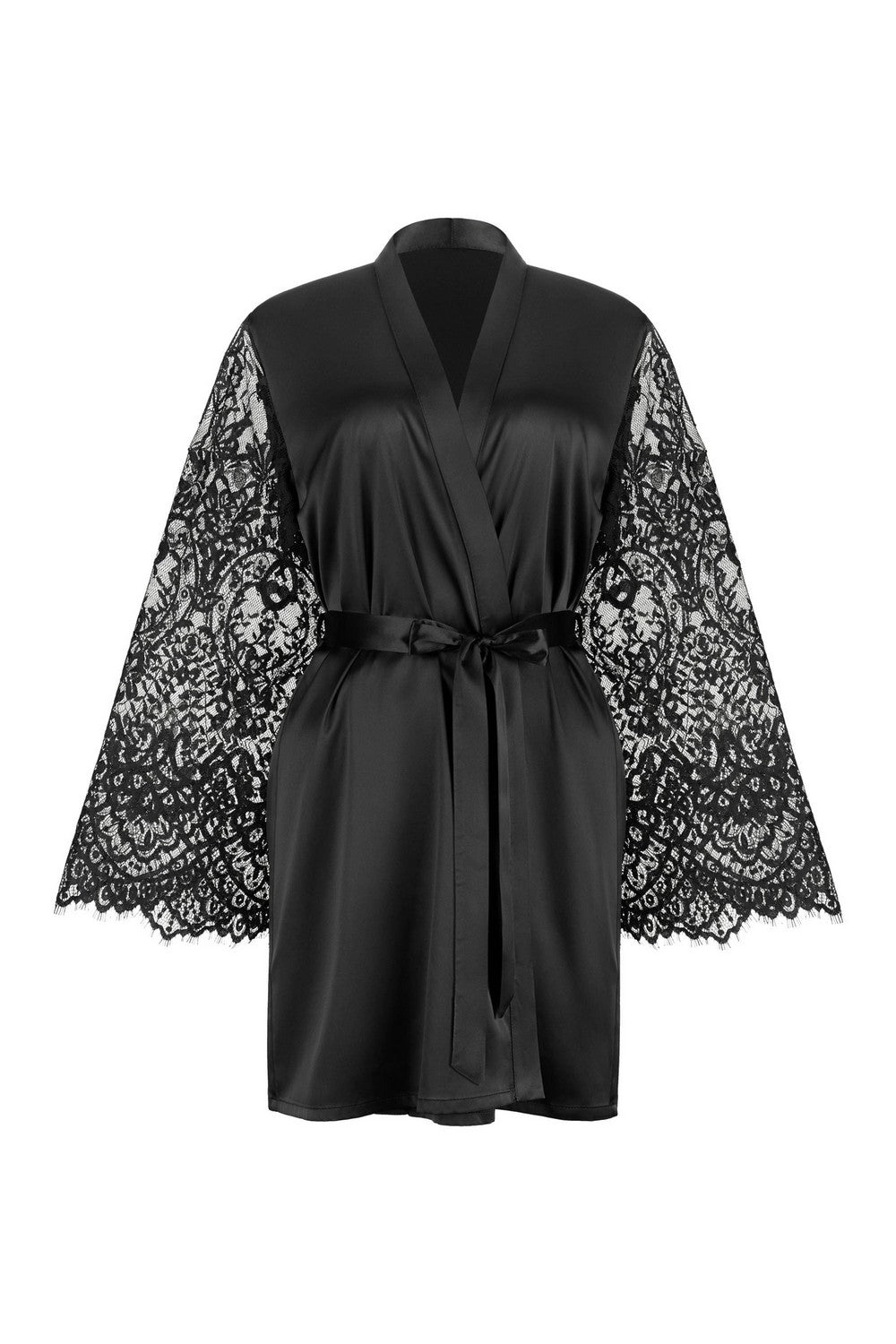 Пеньюар із мереживними рукавами 8189-6748 black