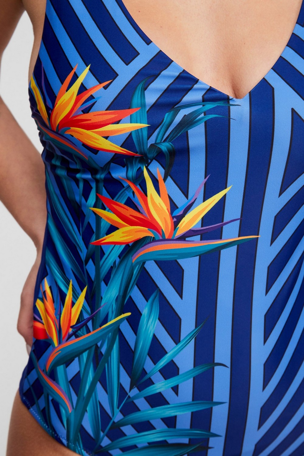 Сдельный купальник с принтом 911-148 bright blue