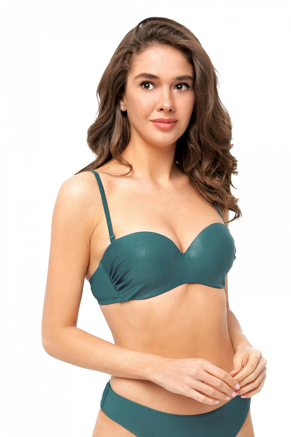 Купальник со съемными бретелями 914-007/914-222 emerald