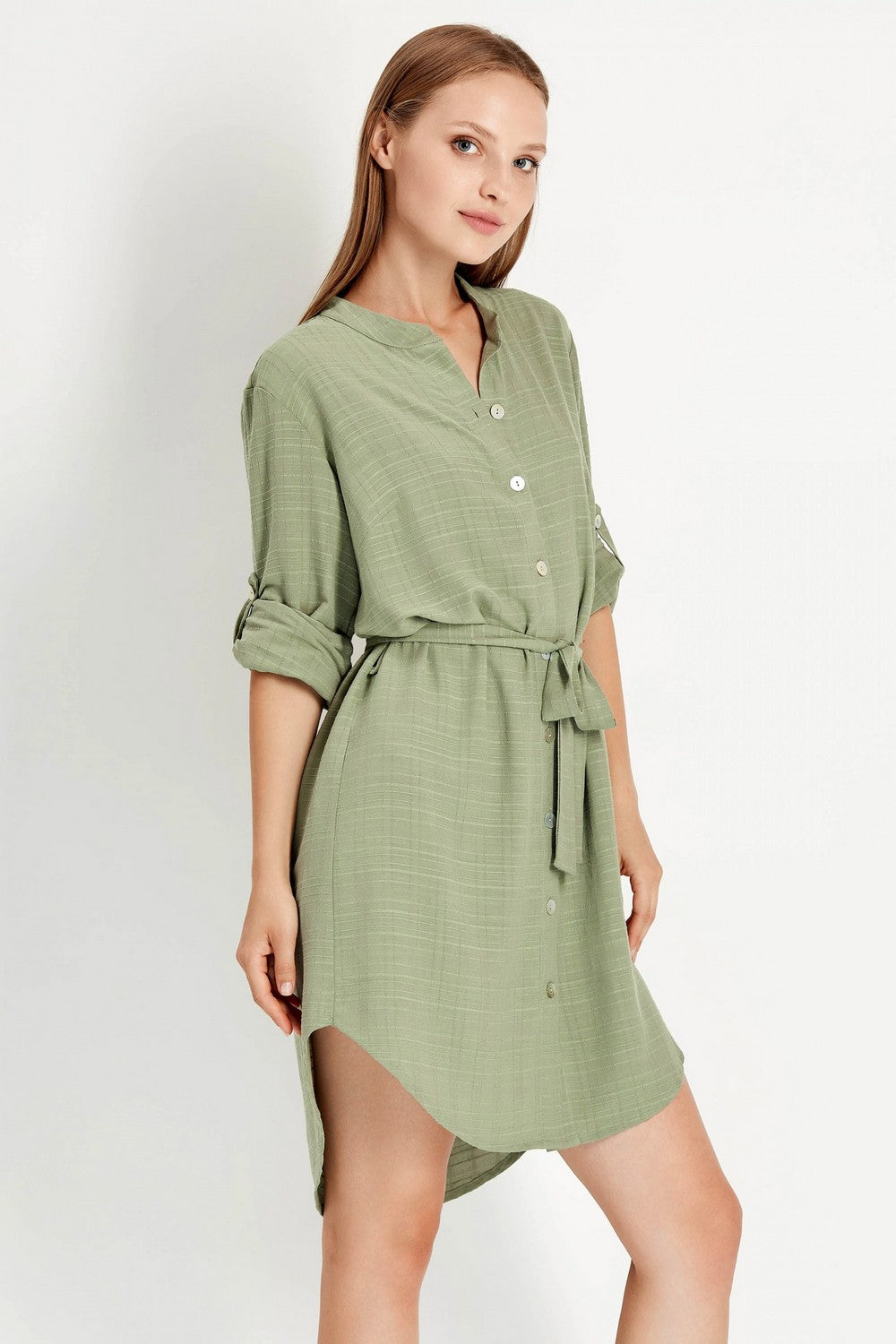 Пляжная туника на пуговицах 921-750 khaki