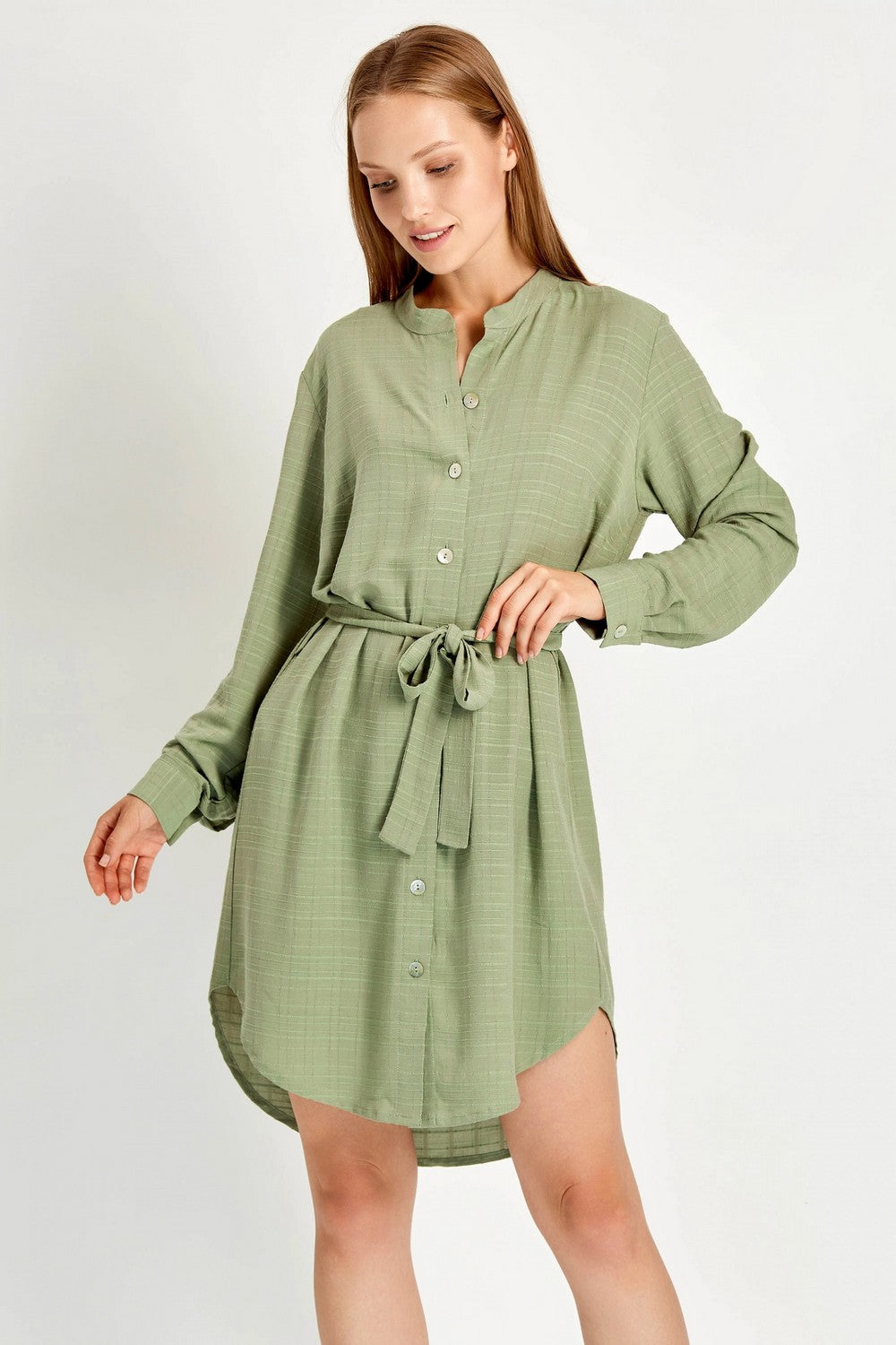 Пляжная туника на пуговицах 921-750 khaki